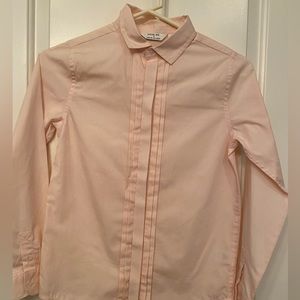 Janie & Jack Rachel Zoe collab blush colored cotton girls tuxedo shirt